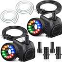 2 Pack 10W 160GPH Submersible Fountain Pump with 12 Color LED Lights, Small Fountain Pump with 4 Spray Nozzles, Ultra Quiet Design for Outdoor Pond, Aquarium, Fish Tank
