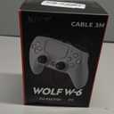 NBCP PS5 Wired Controller with Turbo, Hall Effect Triggers, Dual Vibration, 3.5mm Audio Jack Gamepad for PS5/PS4/PC/Steam Gaming (Grey)