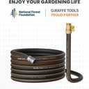 Giraffe Tools Hybrid Garden Hose 35ft x 5/8", Male and Female Fittings with Shut off Valve, Flexible, Heavy Duty, Leakproof, Lightweight Water Hose