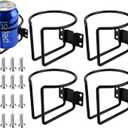 4 Pcs Cup Holders for Boat,Stainless Steel Wall Mounted Cup Holder for Drinks,Black Ring Cup Holder Drink Holder for Marine Boat,Pontoon,Yacht,Truck,RV,Tractor