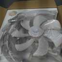 LEDIARY Caged Ceiling Fan with Light and Remote, 16in Small Low Profile Ceiling Fans with Lights, 6 Speed and Reversible Farmhouse Flush Mount Ceiling Fan for Bedroom, Kitchen, Living room (White and Gold)