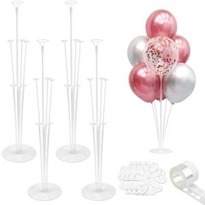 Balloon Stand kit 4 Sets 10 Pcs Balloon Arch Kit Balloons Sticks with Base Balloons Tape Balloon Arch Stands for Table Floor Party Baby Shower Decorations Table Centerpiece Decor Wedding Birthday