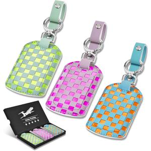 Luggage Tags for Suitcases Travel Accessories: Leather Luggage Tag 3 Pack TSA Approved Airplane Travel Essentials for Women, Bag Tags for Luggage Long Flight Must Haves Travels Gift Airport Essentials