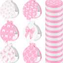 Namalu 36 Pcs Pink Bow Coquette Mini Compact Mirrors Party Aesthetic Gifts Bulk for Women Wedding Bridal Travel Portable Round Pocket Makeup Mirror Gift for Purse Party Favors Breast Cancer