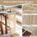2 Pack 10 Ft Cheesecloth Table Runner Beige Gauze Long Table Runners Boho Gauze Cheese Cloth Table Runner Rustic Sheer Runner for Wedding Party Table Decor ( 35 x 120 Inch )