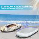 600D Marine Grade Fade and Tear Resistant Dinghy Cover, Heavy Duty Waterproof and Sunproof Inflatable Boat Cover, Silver (11.5'-12.5' Long)