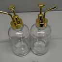 Molimoli Syrup Dispenser for Coffee Bars, Glass Syrup Bottle w. Pump, 16.9 oz 500 ml, Set of 2, Gold Upgraded Dispenser