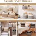 OIAHOMY 13 Inch Cube Storage Bins, 3-Pack Cotton Rope Woven Baskets for Organizing, Insert Storage Baskets for Shelves, Baby Nursery, Closet Organizer, 13 * 13 * 12.6IN, Grey & White