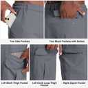 Jessie Kidden Mens Outdoor Casual Expandable Waist Lightweight Water Resistant Quick Dry Fishing Hiking Shorts (Gray, XL)