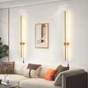 Modern Plug in Wall Sconces Set of Two,Gold Plug in Wall Light with Remote,Wall Lamp with Plug in Cord, LED Wall Light with Memory Function, Original Brand Lighting
