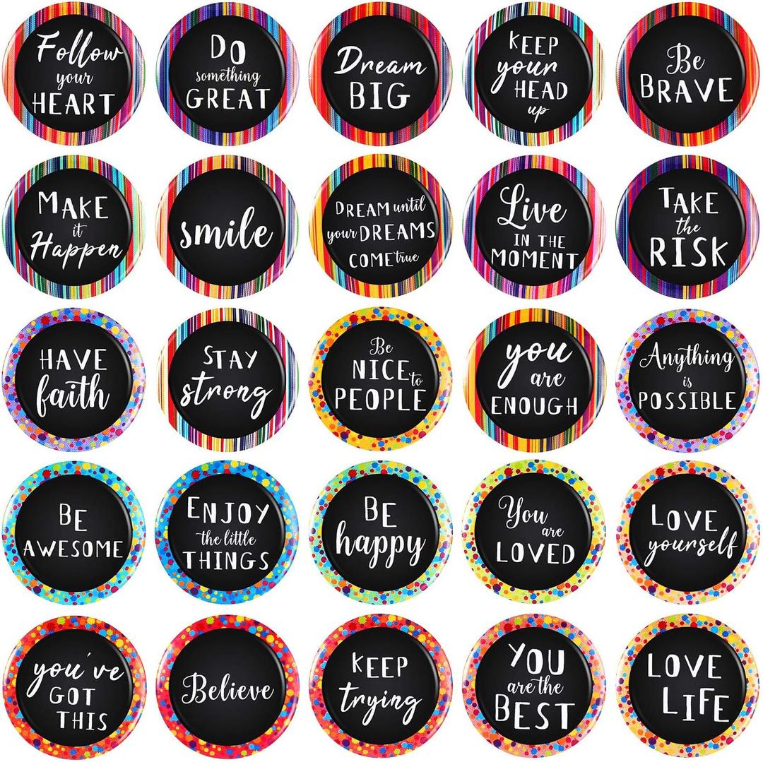 Outus 25 Pcs Inspirational Refrigerator Magnets, Positive Affirmation & Motivational Quote Fridge Magnets for Kitchen, Locker, Office, Aesthetic Encouragement Gift for Adult & Classroom Decor(Classic)