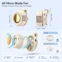 Clip On Fan, Portable Silent Mini Bladeless Personal Fan, 3-Speed 360 Rotatable Small Clip Fan for Shirt Waist Baby Carrier, Hands-Free Wearable Fan for Outdoor Travel Office