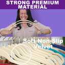MIZGI Premium Velvet Hangers Pack 60 Pcs Heavyduty - Non Slip Slimline - Velvet Suit Hangers Ivory - Gold Hooks,Space Saving Clothes Hangers