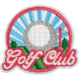 2 x Golf Patches Iron On, Sports Embroidered Patch Fabric Applique, Pink Golf Club Iron On Patches for Clothes, Clothing, Jackets, Backpacks, Vest, Jeans, Hats, Caps & Demin. (1 Piece)
