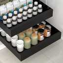 Kitchen Pull Out Cabinet Organizer, Carbon Steel Cabinet Drawers Slide Out, Pantry Storage Shelves with Nano Adhesive Strip for Kitchen 14.2" W X 17.0" D X 2.8" H (14.2"W X 17.0"D X 2.8"H)