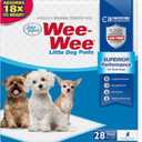 Four Paws Wee-Wee Superior Performance Unscented Little Pee Pads for Small Dogs, Leak-Proof Dog Housebreaking Potty Training Floor Protection, 16.5"x23.5", 28 Count