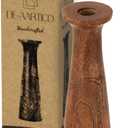 Wood Flower Vase, 7.87H, Wooden Base Cylindrical Flower Vase, Classic Boho Rustic Style for Fireplace Bedroom Kitchen Living Room Centerpieces Office Desk