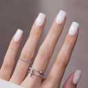 Beetles Milky White Press on Nails | 160PCS, 16 Sizes Natural Short Squoval Nail Tips | Pre-Colored Full Cover Soft Nail Gel Fake Nails | Salon-Gel Look for DIY Manicure