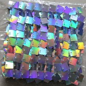 24 Pannel Sparkling Sequin Shimmer Wall Backdrop Glitter Air Active Stunning Iridescent Mirror 3d Disco Wedding Event Birthday Decorative Decoration Rainbow Silver Reflective Fashion Party Photobooth 1ft x 1ft