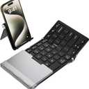 iClever Foldable Bluetooth Keyboard, BK05S Folding Wireless Portable Keyboard, Pair Up to 4 Devices, USB-C Rechargeable, Slim and Compact for iPad, Mac, Laptop, Smartphone, Tablet, PC