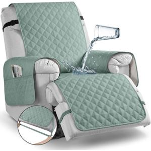 TAOCOCO Non-Slip Recliner Chair Cover Sofa Slipcover, Pet Cover for Large Recliner with Elastic Straps, Washable Chair Seat Cover Recliner Chair Furniture Protector (28'' Oversized, Mint)