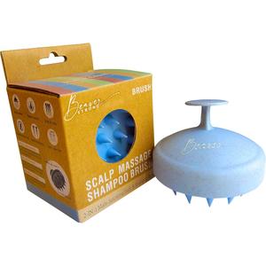 Shampoo Massager Brush, Silicone Scalp Cleanser and Head Scrubber Round Brush for Shower and Hair Care (Blue)