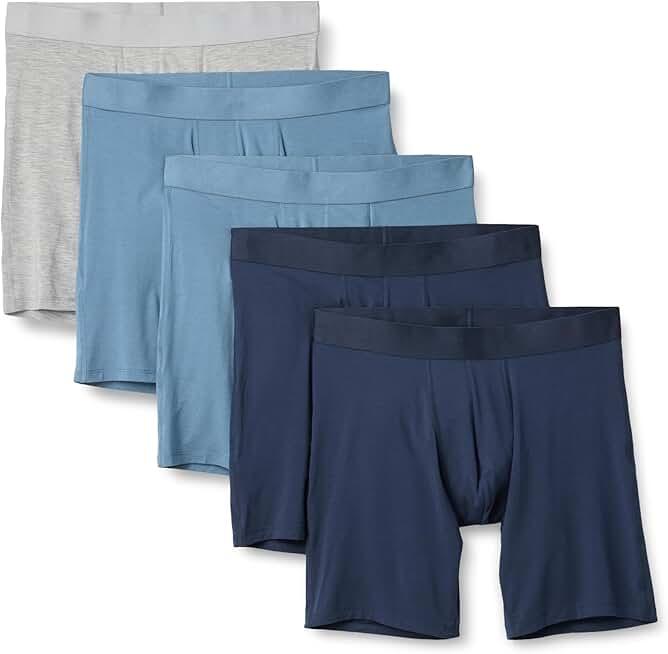Amazon Essentials Men's Super Soft Modal Boxer Briefs, Pack of 5, Size L
