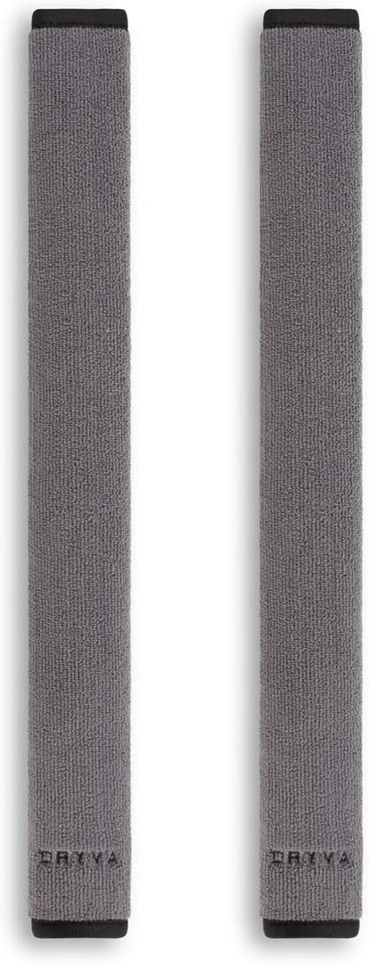 Dryva Seat Belt Cover, Extra Long, 20", Waterproof and Sweatproof, Premium Microfiber, Padding for Comfort, Full Coverage, Machine Washable (Gray, 2 Pack)