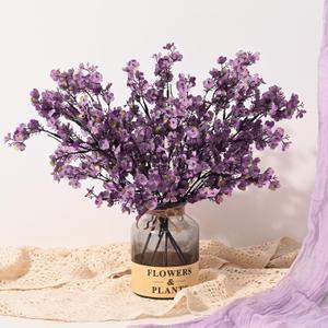 Yastouay 15 Pcs Fake Flowers Artificial Flowers, Real Touch Silk Flowers Faux Flowers for Decorations, Lavender Purple Babys Breath Artificial Flowers Bulk for Spring Summer Decor Floral Arrangement