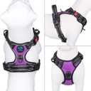 PHOEPET No Pull Dog Harnesses for Small Dogs Reflective Adjustable Front Clip Vest with Handle 2 Metal Rings 3 Buckles [Easy to Put on & Take Off](XS, Purple)
