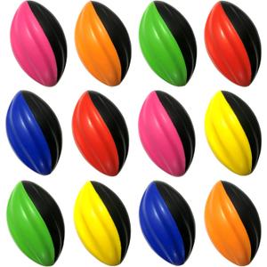 Mini Football Pack - 5 Spiral Small Foam Footballs for Kids (Red, Yellow, Blue, Pink, Orange, Green)