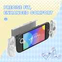 PlayVital Magic Wings Protective Case with Stand for Nintendo Switch 2 | Joycon Silicone Grips, PC Console Hard Shell, 2 Joystick Caps | Cute Animal Accessories Dockable Cover for Switch 2 - White