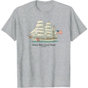 U.S. Coast Guard Eagle Classy USCG Gift T-Shirt (Gray, L)
