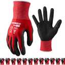 KEZERS Work Gloves,12 Pairs MicroFoam Nitrile Coated Work Gloves for Men,Seamless Knit Nylon Gloves,Home Improvement (XX-Large)