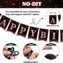 80th Birthday Decorations for Women, 54pcs Happy 80th Birthday Crown and Sash, Black Rose Gold Banner Backdrop Balloons Hanging Swirls Paper Fans, 80 Years Old Birthday Party Supplies Kit