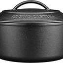 Pre-Seasoned Cast Iron Dutch Oven Pot with Lid Dual Handle, Sourdough Bread Baking Pots Round 7 Quart, Black (7QT)