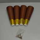 Hard Wood Furniture Legs with Gold Caps 6 Inch Mid-Century Modern Replacement Legs for Couch Dresser Cabinet Vanity Ottoman Walnut Color Sofa Legs Set of 4