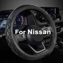 GIANT PANDA Steering Wheel Cover for Nissan Altima Rogue - Car Steering Wheel Cover for Nissan D Shape(Black-D-Shaped)