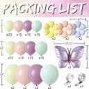 Spring Floral Butterfly Balloon Arch Kit,137Pcs Pastel Lavender Purple Yellow Balloon Garland with Daisy,Butterfly Foil Balloons for Wildflower Fairy Baby Shower Birthday Garden Tea Party Decorations