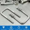4 Pcs Hotop 304 Stainless Steel Square U-Bolt Boat Trailer U-Bolts with Washers and Nuts l Heavy Duty U Bolt for Sailboat Trailer Automobiles Industrial Part (1/2 D x 3 1/16 W x 5 5/16 Inch)