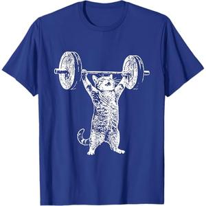 Funny Cat Gym Workout Deadlift Cat Meme Gym Pump Kitten T-Shirt, 4X