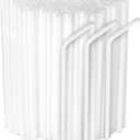 [500 Pack] White Flexible Plastic Drinking Straws Disposable Straw 8'' inches Tall
