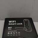 Keyless Entry Door Lock with Handle, Built-in WiFi Deadbolt, Smart Fingerprint Security Lock for Front Door, Support Doorbell Call and APP Unlock, Easy Installation, Matte Black