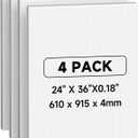 24 x 36 Inches 4 Pack Corrugated Plastic Sheet, 4mm Thick Corrugated Plastic Board, White Blank Poster Board, Waterproof Coroplast Sheets for Indoor, Outdoor Use and DIY Projects.