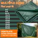 NORSGATEN 22 Mil Heavy Duty Vinyl Tarp, 20x20 FT Fully Waterproof Reversible Poly Tarp with Metal Grommets, All-Weather Fade Resistant Outdoor Cover for Equipment, Truck, Roof & Woodpile,Garden Plants