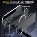 SPIDERCASE for iPhone 14 Case/iPhone 15 Case, Magnetic [15 FT Military Grade Drop Protection][Non-Slip] 2 Pack [Tempered Glass Screen Protectors+Camera Lens Protectors] Shockproof Case, Black