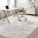Abstract 6x9 Area Rug: Machine Washable Non Slip Ultra Thin Low-Pile Carpet, Soft Stain Resistant for Living Room Bedroom Nursery, Kid Pet Friendly, Robot Vacuum Compatible - Brown Grey