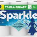 Sparkle Tear-A-Square Paper Towels, 3 Triple Rolls = 9 Regular Rolls, Strong 2-Ply Towels for Kitchen Cleanup and Everyday Messes