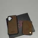 Compatible with Magsafe for iPhone 16 Wallet Case Magnetic Card Holder, RFID Blocking 2 in 1 Detachable Kickstand Shockproof Case for Women Men, Brown