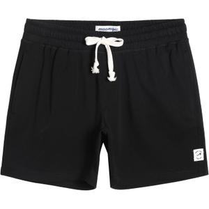 maamgic Mens Athletic Gym Shorts 5/7" Elastic Waist Casual Pajama Pocket Jogger Men Workout Short Pants (Black, L)